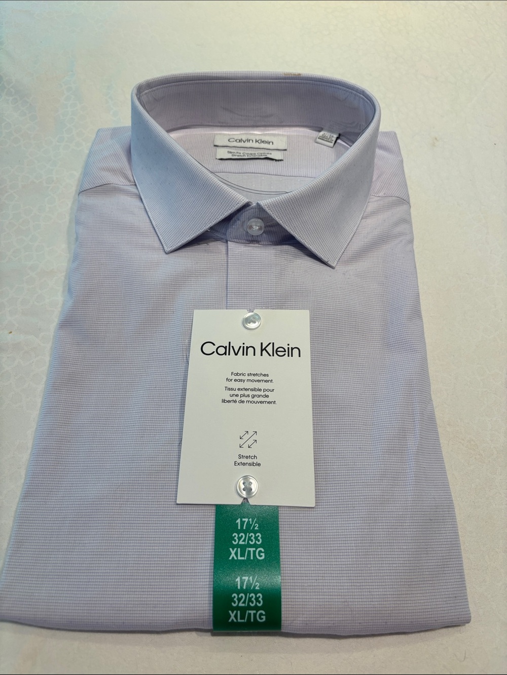 Calvin Klein Men's Lavender Dress Shirt - Spread Collar
